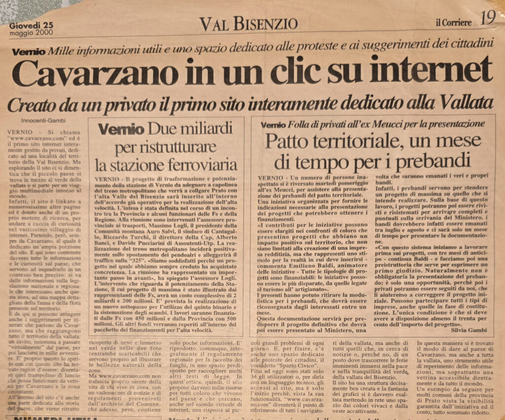 Cavarzano.com anno 2000